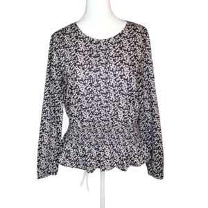 J Crew Liberty Misti Pintucked Peplum Floral Top Size Small